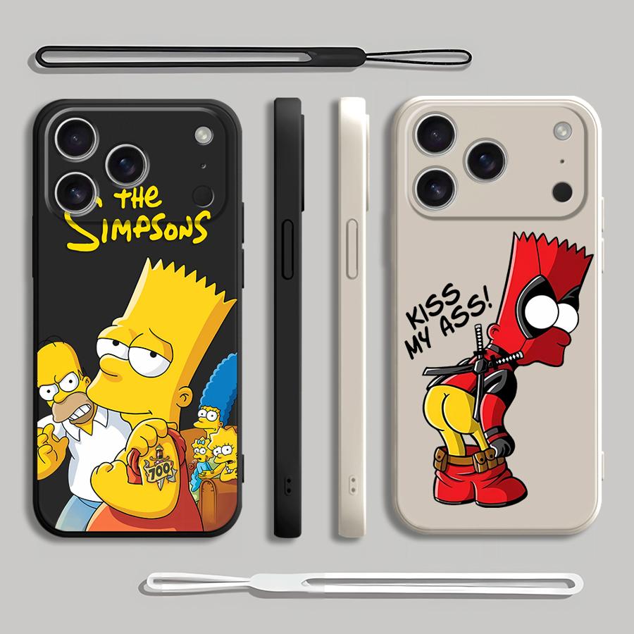 Lanyard Anime Logo - Kırmızı Bart Simpson Telefon Kılıfı Apple