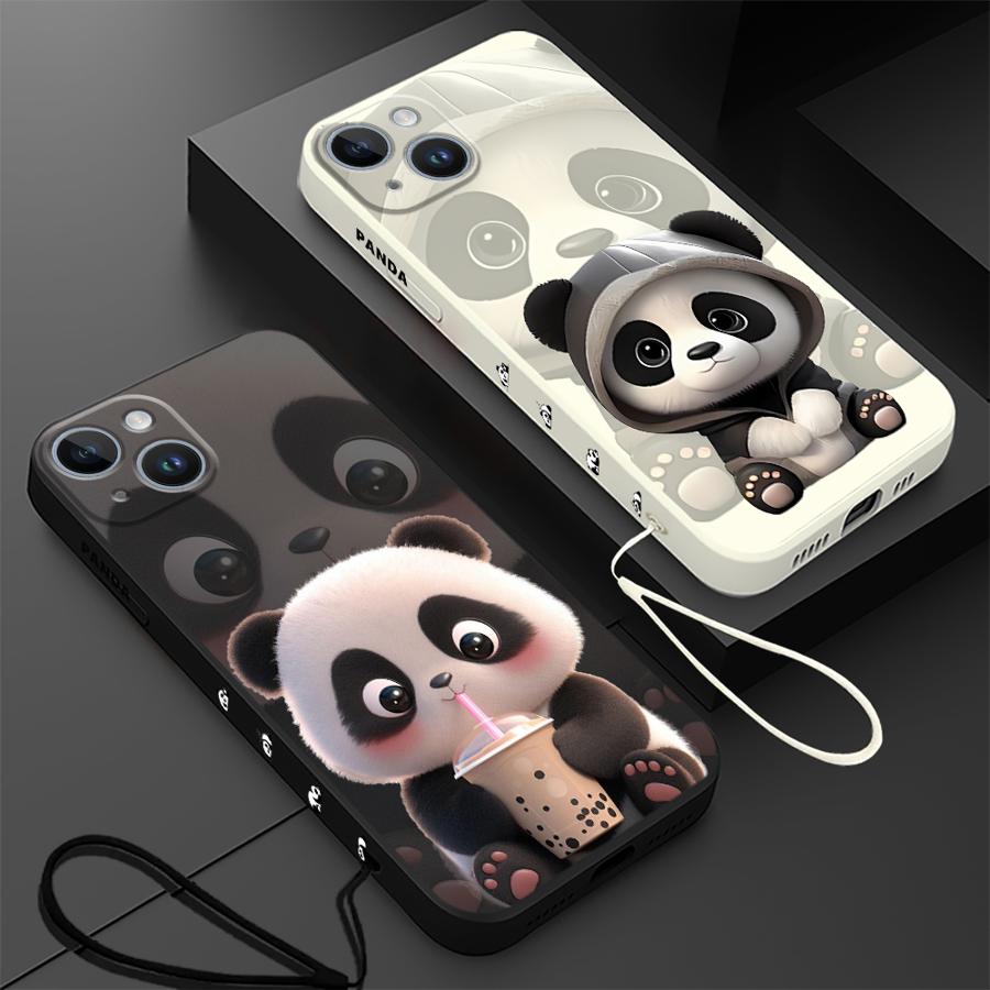 Lanyard Anime Logo - Sevimli Panda telefon kılıfı için iPhone