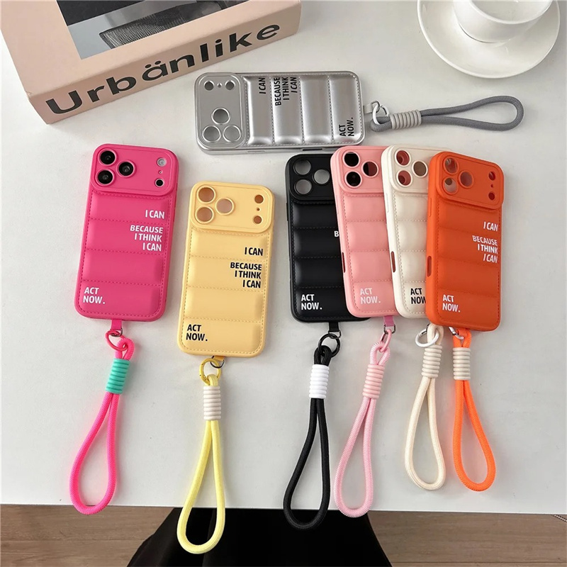Lanyard Anime Logo - Minimalist Şişme Mont İngilizce Harfli Baskılı